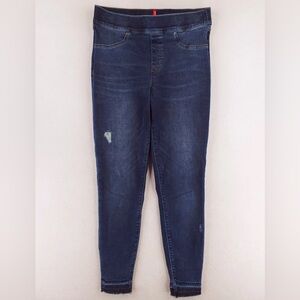 Spanx Jeans Womens Medium Pull On Skinny Distressed Raw Hem Ankle Jegging S/P